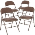 thumbnail image 1 of 4 Pk. HERCULES Series Double Braced Beige Vinyl Folding Chair, 1 of 9