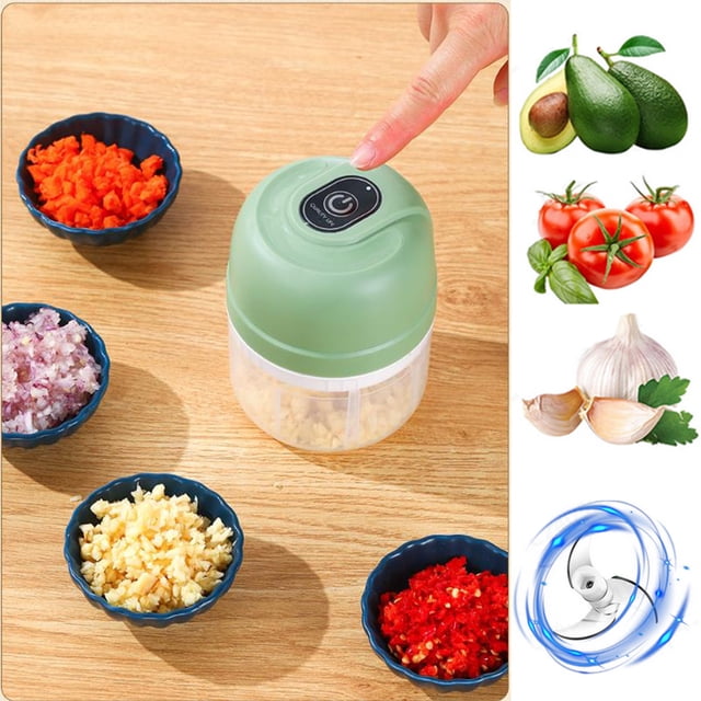 Dvkptbk Garlic Masher Garlic Masher Household 250ml Food Processor Small Masher to Vegetable Wireless Food Processor for Ginger Chili Fruit Meat Etc Garlic Stirrer Home Appliances