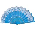 thumbnail image 2 of VogueV Chinese Gold-Foiled Folding Fan - Traditional Handheld Wedding Accessory Sky Blue, 2 of 2