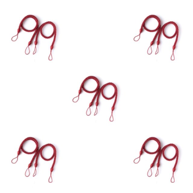 Shengyu 1/2/3/5 2 Pieces Home Hotel Polyester Curtain Holdback Living Room Bedroom Drape Tieback Decorative Holder Waved Rope Decor Red 5PCS