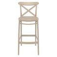 thumbnail image 3 of Compamia Cross Tabouret de Bar Contemporain en Résine pour Intérieur et Extérieur - Ensemble de 1, Taupe, 3 of 5