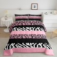 thumbnail image 1 of Erosebridal Literie Imprimé Léopard pour Adolescents Ensemble de Couette Simple, Couette Faune, Décor Rayé Géométrique, Réversible 2 Pcs, 1 of 7
