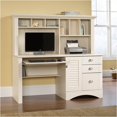 thumbnail image 2 of Pemberly Row Bureau d'Ordinateur avec Huche en Blanc Vieilli, 2 of 5