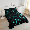 thumbnail image 4 of Erosebridal Gradient Checkered Comforter Sets Toddler Size,Buffalo Stereoscopic Comforters & Duvets,Geometry Decor,Reversible,Breathable,2pcs, 4 of 7