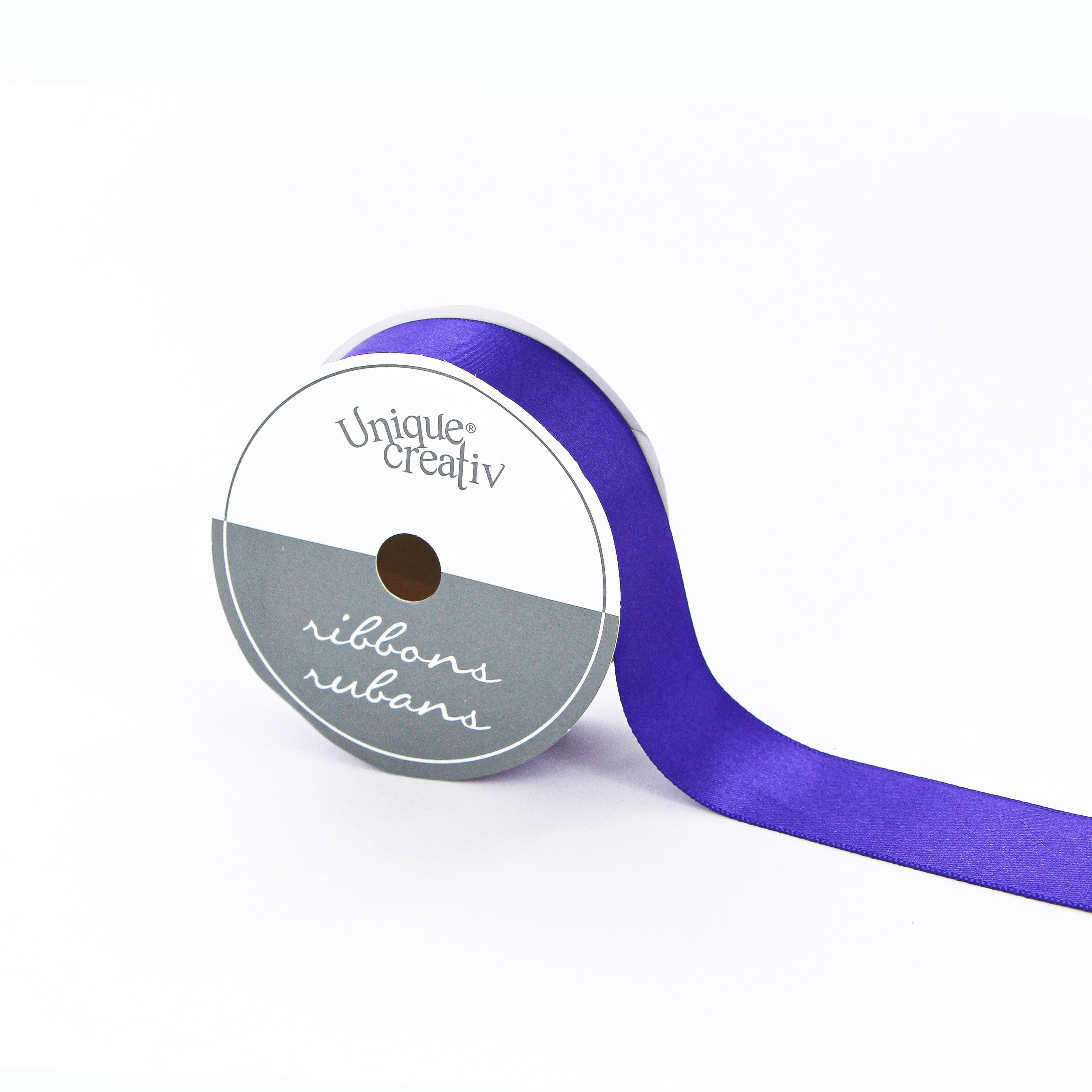UNIQUE CREATIV Satin Ribbon 25 mm (0.98 in) × 5.5 m (⅞ in × 6 yd), violet, 5.49 m (18 ft)