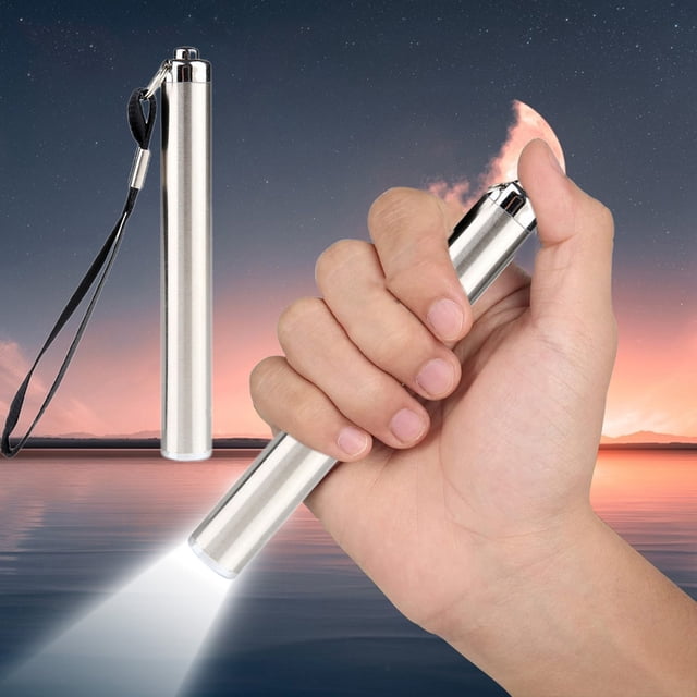 DIANWUDG Mini Pen Style LED Flashlight High Brightness Stainless Steel Portable Pocket Torch For Camping Travel Outdoor Home Use