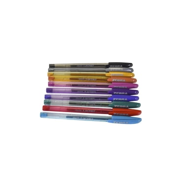 Zebra Pen Doodlerz Stylo Bâton Gel, Pointe Audacieuse, 1,0 mm, Couleurs Pailletées Assorties, Lot de 10
