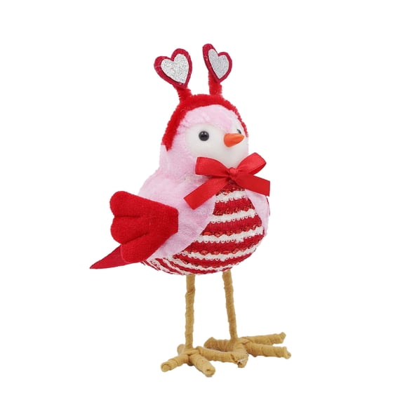 Binwennn Ornement de Boîte aux Lettres Ornement de Noël Joli Ornement Paquet Tissu Oiseau Décoration de la Saint-Valentin Poupée Oiseau de Dessin Animé Décoration de Table Décoration d'Ambiance de la Saint-Valentin Accessoires Oiseaux en Peluche