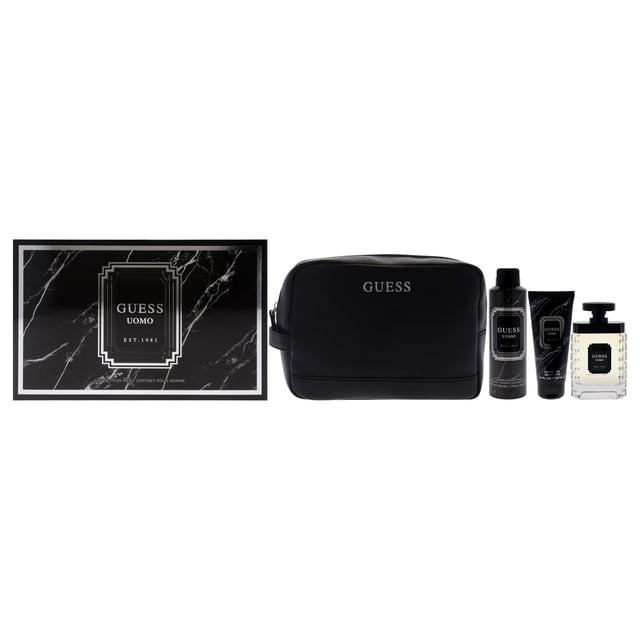 Ensemble de Parfum GUESS Uomo pour Hommes 4 Pcs (100 ml EDT, 180 ml Déo, Sac)