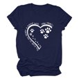 thumbnail image 1 of Meichang T-Shirts de la Saint-Valentin pour Femmes Hauts Mignons Imprimé Cœur Vacances Col Rond Hauts Décontractés Manches Courtes Cadeaux T-Shirts Blouses Liquidation de Printemps, 1 of 3