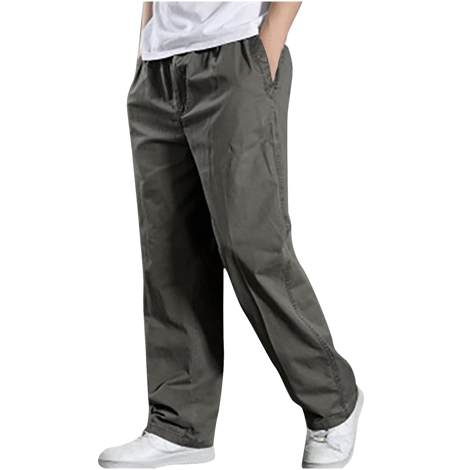 Cameland Pantalon Cargo pour Homme Ajusté Uni Droit Pantalon Décontracté de Plein Air Sport Salopettes Pantalon