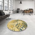 thumbnail image 3 of Ahgly Company Indoor Square Abstract Chrome Gold Yellow Abstract Area Rugs, 4' Square, 3 of 6