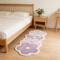 thumbnail image 4 of Purple Shaped Runner Rug Soft Floral Area Carpet for Kids Bedroom Living Room Nursery Washable Home, 4 of 6