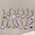 thumbnail image 2 of Lovely Cartoon Cat Acrylic Keychain Anime Figures Keychain Backpack Pendant Keyring Double-sided Kids Toys Accessories Gift, 2 of 5