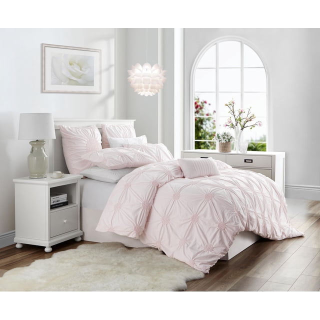 Luxury Floral Ruched High Quality Duvet Cover Set