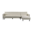 thumbnail image 1 of Velago Attalens Adjustable Faux Leather Sectional Sleeper Sofa, Cream, 1 of 8
