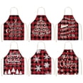 thumbnail image 3 of Oleegame 1PC Pretty Apron Christmas Kitchen Cooking Aprons Plaid Aprons Adjustable Buffalo Plaid Baking Apron, 3 of 7