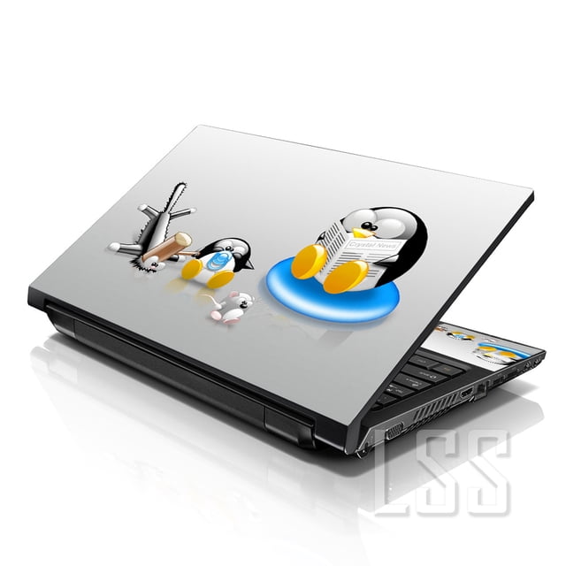 LSS Laptop Skin Sticker Decal Cover With Penguins Pattern Fits 17" to 19" Laptops