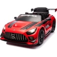 thumbnail image 1 of Licensed Mercedes-AMG GT3 24V Kids Ride-On Racing Car with Premium Leather Seat, High-Speed Performance 24V Power Wheels, Motorized Track Toy with Parent Remote, Red, 1 of 6