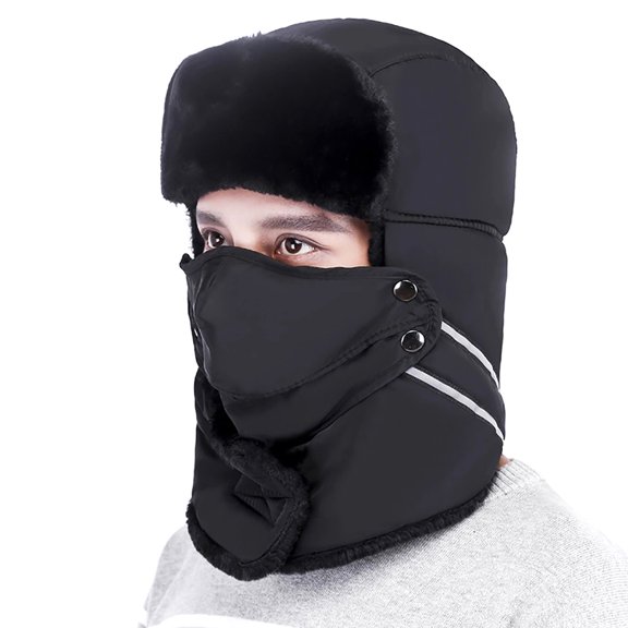 Chapeau Trappeur Réfléchissant Ajustable Unisexe Chapeau de Cyclisme pour l'Hiver