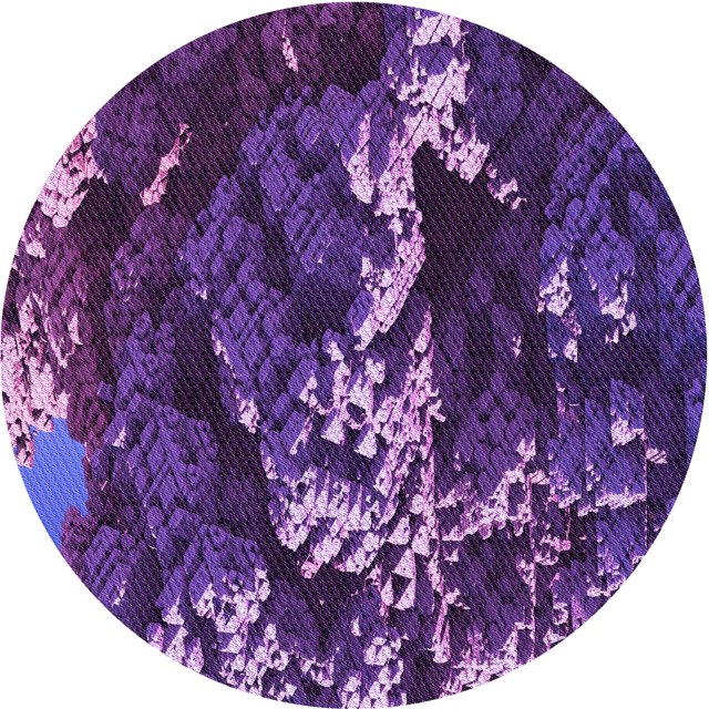 Ahgly Company Tapis Rond Lavable en Machine Intérieur Transitionnel Indigo Violet, 4 Pieds Rond