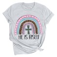 thumbnail image 2 of EGNMCR Chemise de Pâques pour Femmes Imprimé de Pâques Manches Courtes Col Rond T-Shirt pour Femmes, 2 of 3