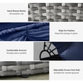 thumbnail image 4 of Outsunny Chaise Longue de Patio avec Canapé-Lit Rond Coussiné 4 Pcs, Bleu, 4 of 10