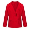 thumbnail image 4 of Pompotops Women Business Attire Solid Color Long Sleeve Cardigan Top Jacket Coat Clearance, 4 of 8