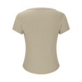thumbnail image 4 of GigrtiJin Womens Short Sleeve U-Neck Tops Summer Ribbed Slim Basic Fashion T Shirt Solid Color Trendy Soft Blouse, 4 of 6