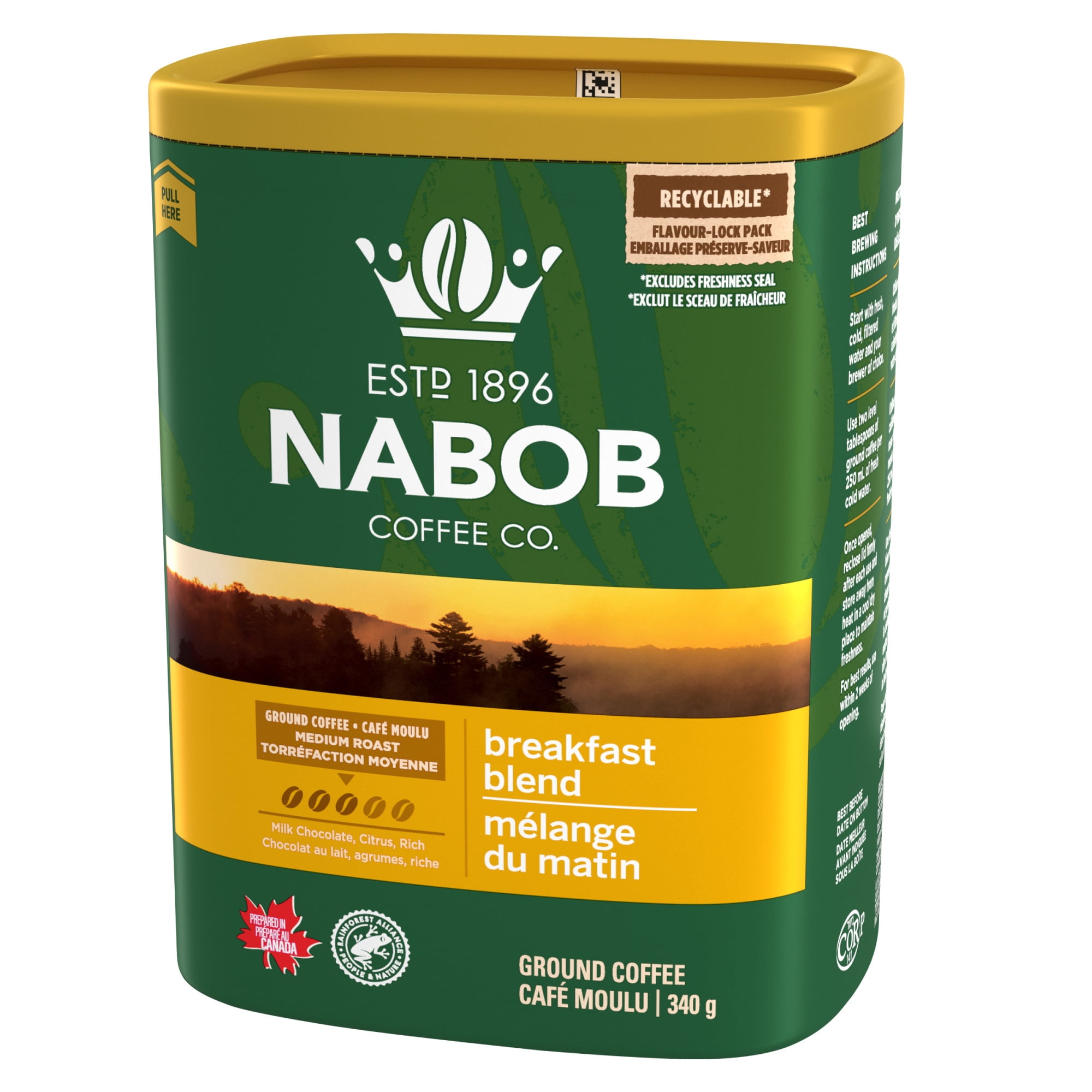 Café moulu Nabob Mélange du matin, boîte de 340 g