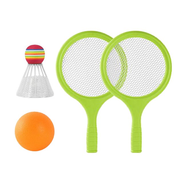 Kids Badminton Tennis Set Badminton Racket with Ball and Badminton Shuttlecock, Green