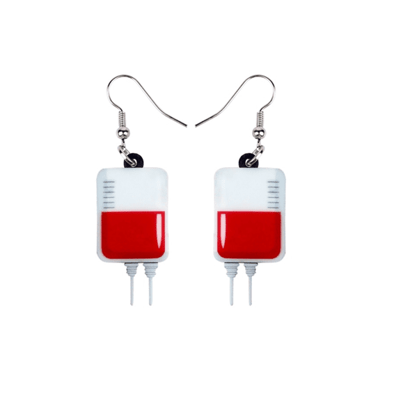 Don’t Ask Women’s Blood Bag Acrylic Drop Earrings