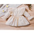 thumbnail image 3 of EIMELI Bébé Fille Robe d'Automne Volant à Manches Longues Solide une Ligne Robes Princesse Hiver Robe Vêtements Tenue Marron 3-6 Mois, 3 of 8