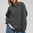 thumbnail image 2 of Timegard Chandails pour Femmes Automne Hiver Décontractés Col Rond Manches Longues Couleur Unie Tricotés Hauts Mode, 2 of 9