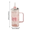 thumbnail image 3 of Tasse Carrée en Verre Transparent en Forme d'Arc avec Couvercle, Paille et Poignée pour Femmes et Filles – Verrerie pour Café et Thé Résistants à la Chaleur pour un Usage Quotidien, 3 of 7