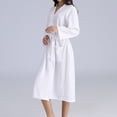 thumbnail image 4 of AherBiu Womens Robes Lightweight Long Sleeve V Neck Belted Bathrobes Comfy Knee Length Robe with Pockets, 4 of 5