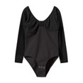 thumbnail image 1 of Justaucorps de Ballet pour Filles Robe de Danse à Manches Longues Robe d'Entraînement Patchwork Vêtements de Balle pour Adolescentes Noir 5-6 Ans, 1 of 4