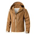 thumbnail image 1 of RXIRUCGD Manteau Veste Mode Ajusté à Capuche à Cordon avec Coutures pour Homme, Jaune, Taille : M, 1 of 8