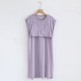 thumbnail image 4 of Japceit Chemises de Nuit pour Femmes, Chemisier pour Femmes Uni Décontracté Mode Col Rond Coupe Régulière Sans Manches Vêtements de Nuit Chemises de Sommeil, 4 of 9