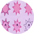 thumbnail image 1 of Ahgly Tapis Rond Lavable en Machine Intérieur Transitionnel Orchidée Violet, 6 Pieds Rond, 1 of 7