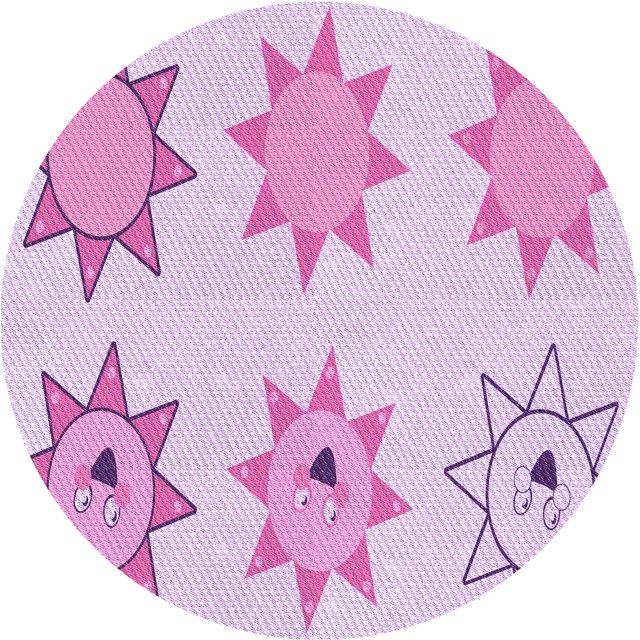 Ahgly Tapis Rond Lavable en Machine Intérieur Transitionnel Orchidée Violet, 5 Pieds Rond