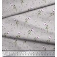 thumbnail image 2 of Soimoi Gray Moss Georgette Fabric Dragonfly & Floral Print Fabric by Yard 42 Inch Wide, 2 of 6