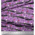 thumbnail image 2 of Soimoi Silk Fabric Insect,Leaves & Floral Artistic Print Sewing Fabric Yards 42 Inch Wide, 2 of 3
