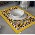 thumbnail image 3 of Vargottam Placemats- Placemat For Dining Table, Set Of 4- Printed & Reversible CottonNapkin-IndoorPlacematsFor Home & Kitchen Dining Table- Asian Block (Mustard Yellow), 3 of 5
