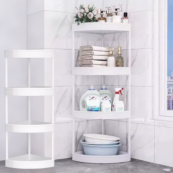 Rvkxad Tall Corner Storage Rack, 32-inch Bathroom Shelf Unit with Enhanced Guardrail, Space Saving Organizer, Toilet Tripod Stand