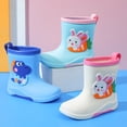 thumbnail image 3 of XIMIN Kids Rain Boots Cute Non Slip Rain Boots Toddler Cartoon Rabbit PVC Rubber Rain Shoes with Warm Inner Boys Girls Rubber Short Rainboots for Outdoor, 3 of 5