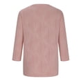 thumbnail image 3 of Timegard Hauts d'Été pour Femmes Col Rond Manches 3/4 Couleur Unie Chic Décontracté Chemises Amples Hauts Blouse, 3 of 6