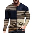 thumbnail image 1 of CEHVOM Men's Loose Round Neck 3d Printing Long-sleeved T-shirt Top Sale, 1 of 5