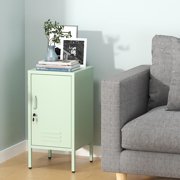 AKDSteel Metal Locker Nightstand with Shelf,Single Door Lockable Metal End Table,Modern Bedside Table, Versatile Side Cabinet for Bedroom, Living Room, or Office
