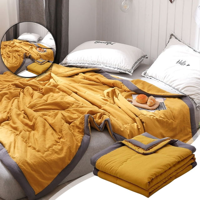 Dvruxg Lightweight Fall Quilt, Double-Sided Cold Effect Autumn Cooling Comforter, Machine Washable Breathable Cooling Quilt for All Season